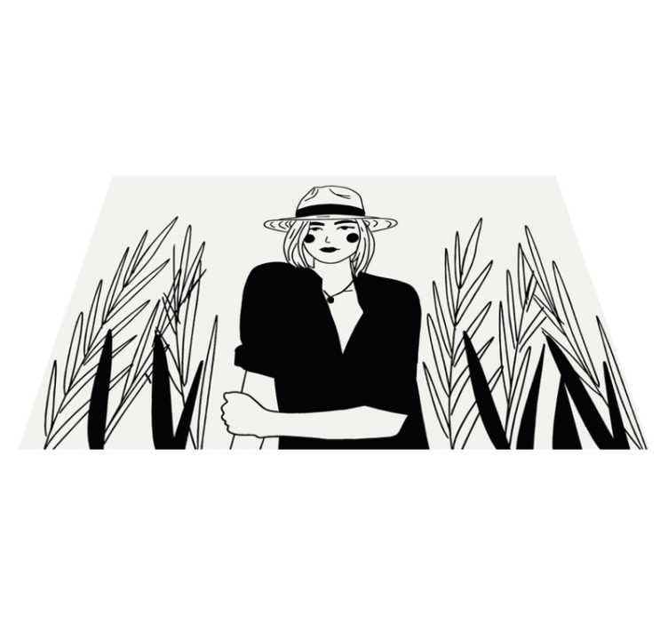 Tyylikäs nainen kuvitusalkuperäinen pöytätabletti - Tenstickers
