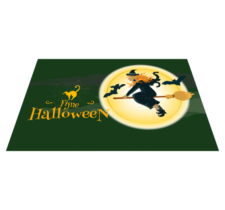 Halloween pöytätabletti noidan luudanvarsi kohtaus - Tenstickers
