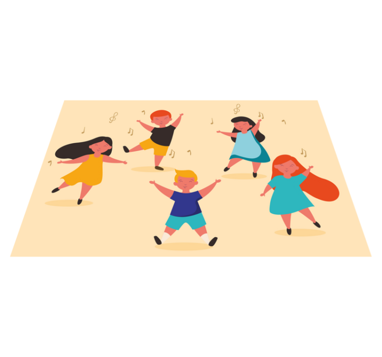 Iloiset tanssivat lapset lasten pöytätabletti - Tenstickers