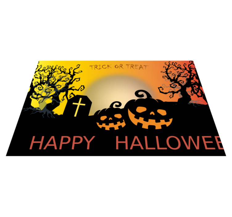 Kurpitsa hautausmaa halloween placemats - Tenstickers