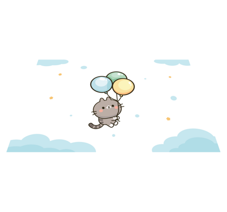 Kissa ja ilmapallot lasten pöytätabletti - Tenstickers