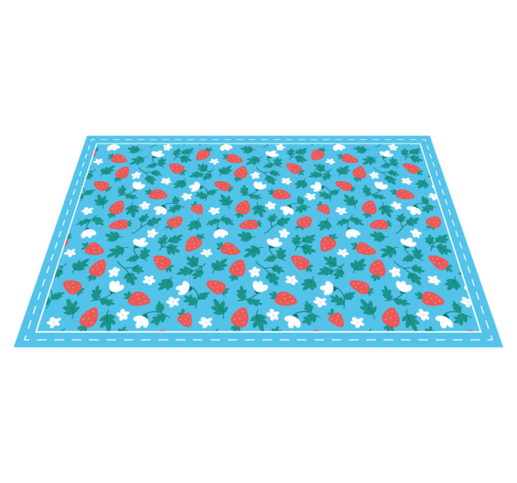 Alkuperäinen pöytätabletti mansikkakukkakuviolla - Tenstickers