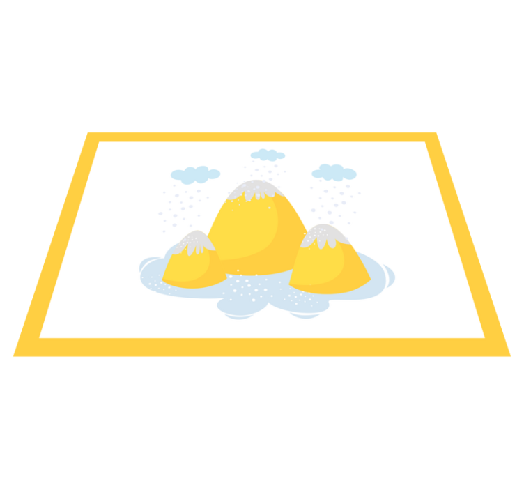 Keltainen vuori kuvitus lasten pöytätabletti - Tenstickers