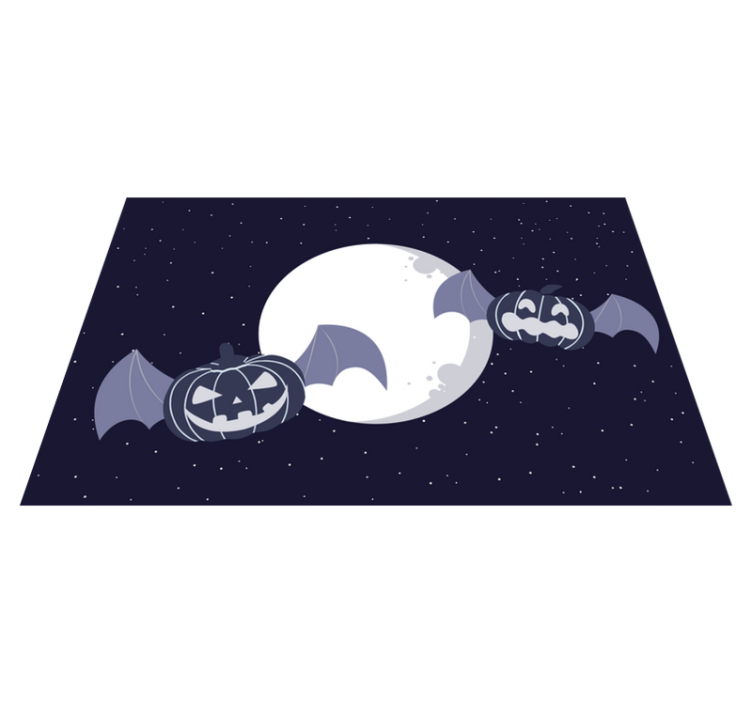 Musta kurpitsa kasvot yöllä halloween alusta - Tenstickers