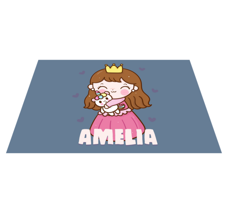 Söpö prinsessa ja yksisarvinen lasten pöytätabletti - Tenstickers