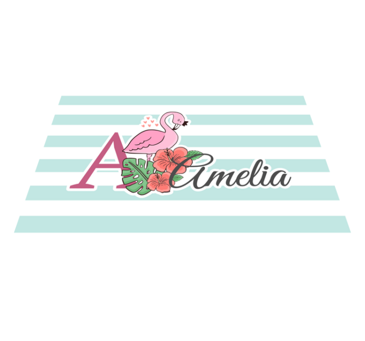 Flamingo monogram amelia lasten ruokapöytätabletti - Tenstickers