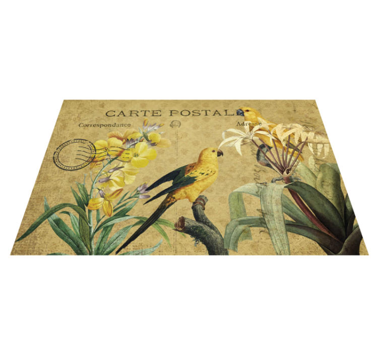 Alkuperäinen pöytätabletti vintagekukkapostikortti - Tenstickers