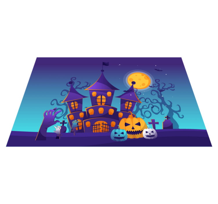 Halloween pöytätablettikauhistuttava linna teema - Tenstickers