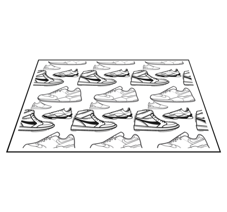 Mustavalkoiset retrolenkkarit kuvio Alkuperäinen pöytätabletti - Tenstickers