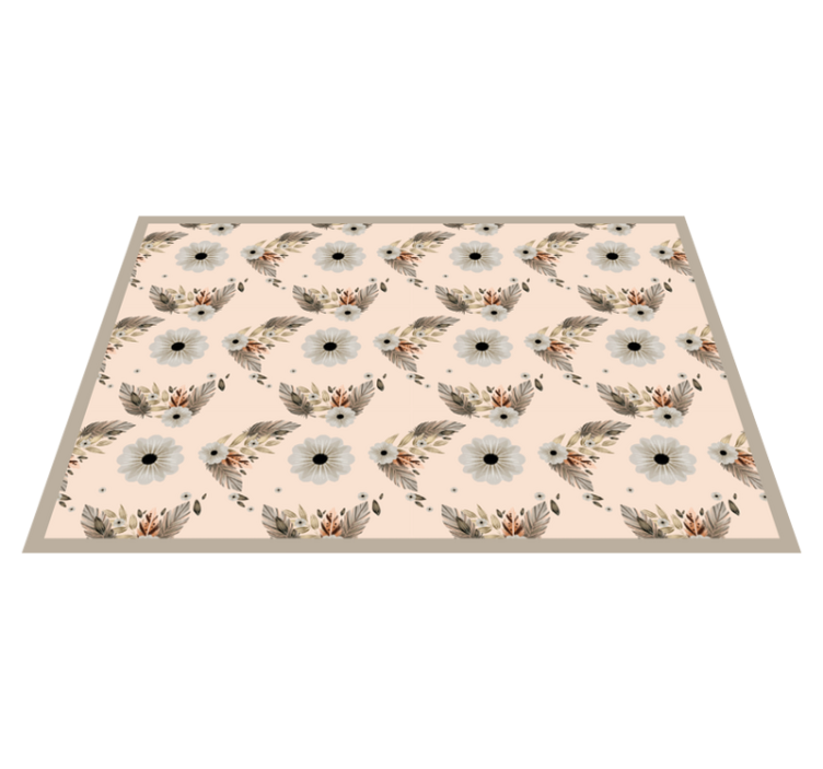 Pinkki ja musta pastelli kukkakuvio tyylikäs pöytätabletti - Tenstickers
