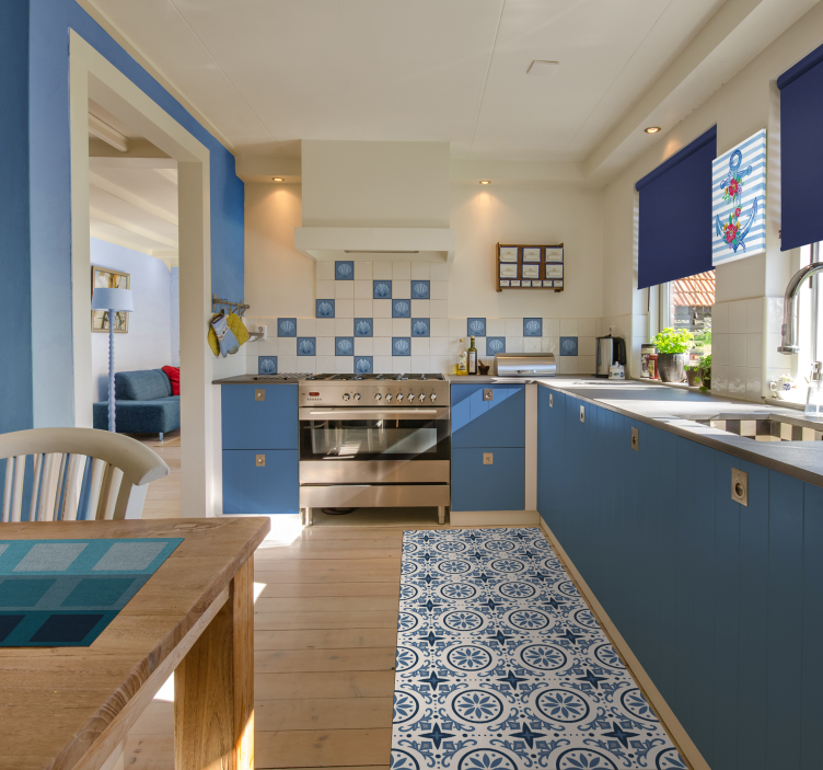 Siniset neliöt modernit placemats - Tenstickers