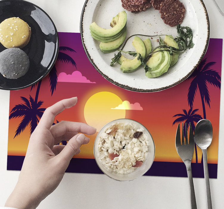 70-luvun auringonlasku Suorakulmainen pöytätabletti - Tenstickers