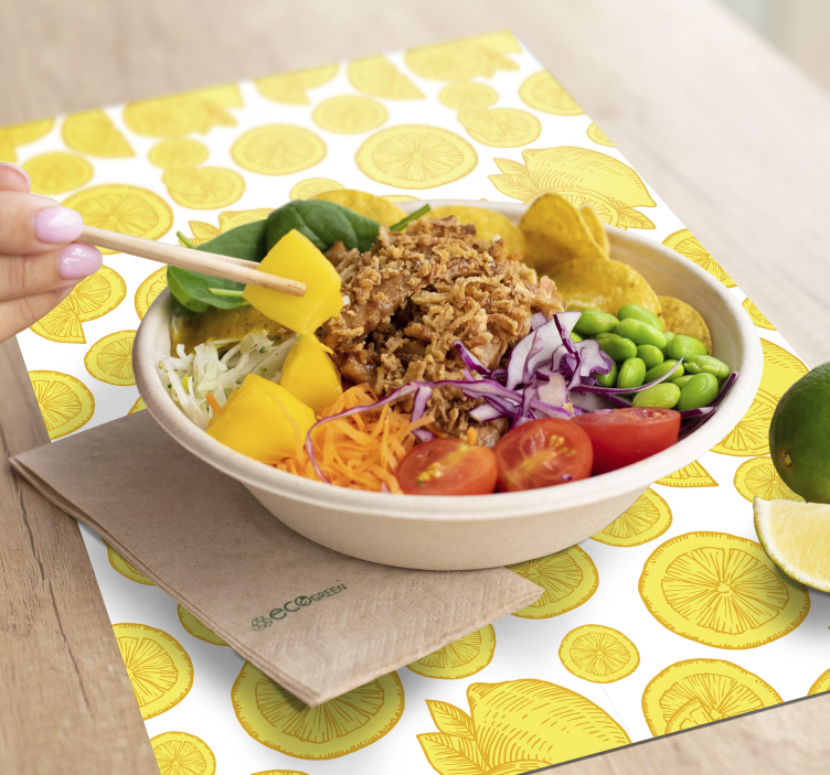 Appelsiini ja sitruuna luonnos Suorakulmainen pöytätabletti - Tenstickers