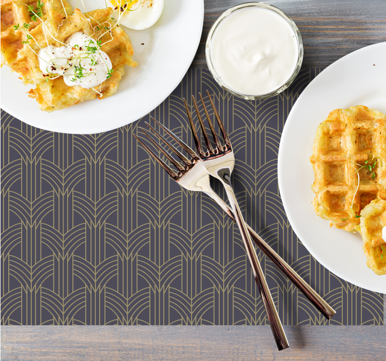 "art deco" -tyylinen geokuvio tyylikäs pöytätabletti - Tenstickers