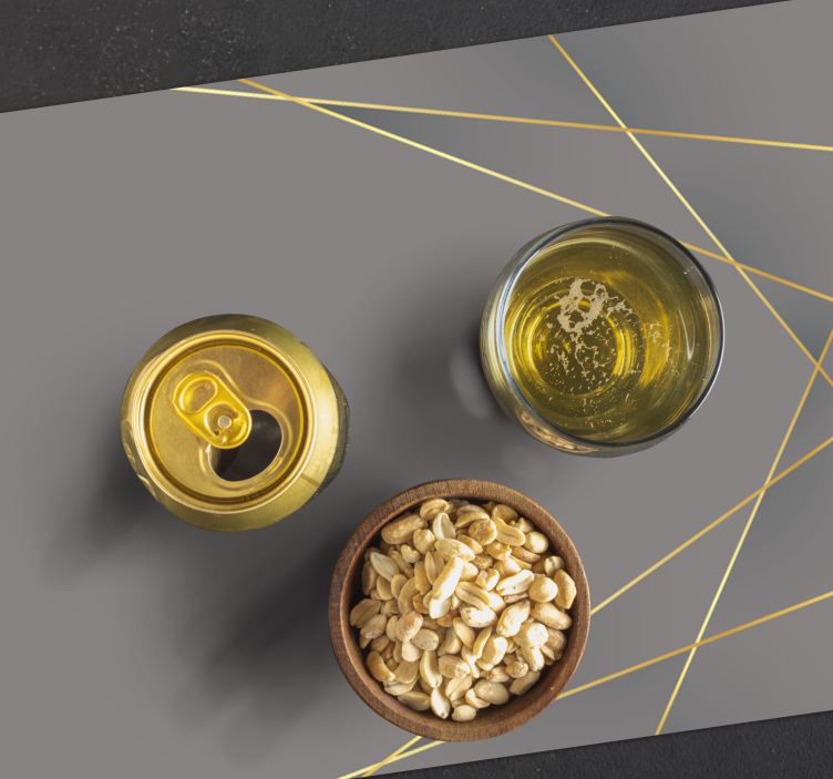 Harmaasävyiset geometriset muodot tyylikäs pöytätabletti - Tenstickers