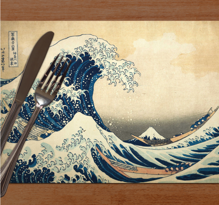 Hokusai kanagawa aalto Suorakulmainen pöytätabletti - Tenstickers