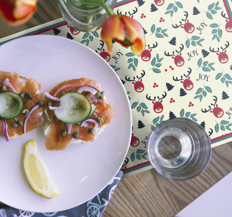 Ihana joy ja poro jouluinen pöytätabletti - Tenstickers