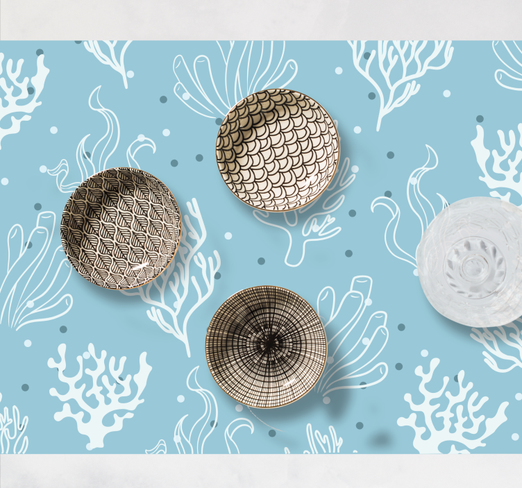 Käsin piirretty korallikuvio Suorakulmainen pöytätabletti - Tenstickers