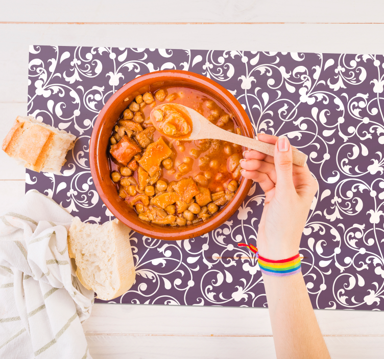 Koristeellinen lehti paisley pöytätabletti - Tenstickers