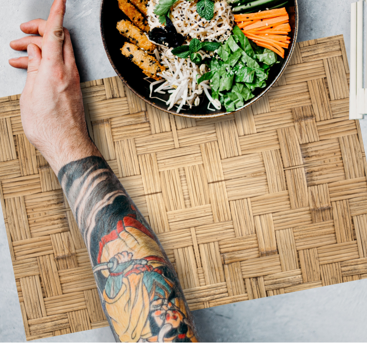 Kudottu puuefekti tekstuuri pöytätabletti - Tenstickers