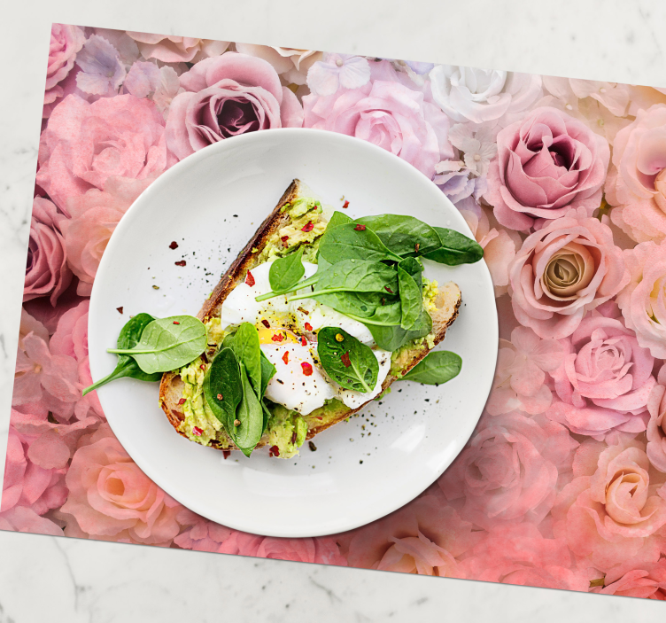 Lähikuva vaaleanpunaiset ruusut tyylikäs pöytätabletti - Tenstickers