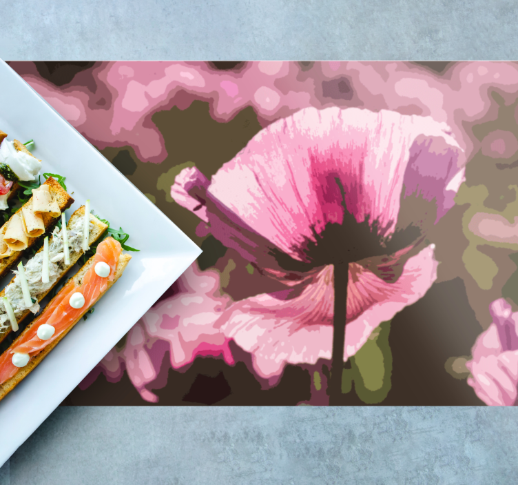 Maalaus vaaleanpunaisia unikot kentällä pöytätabletti moderni - Tenstickers