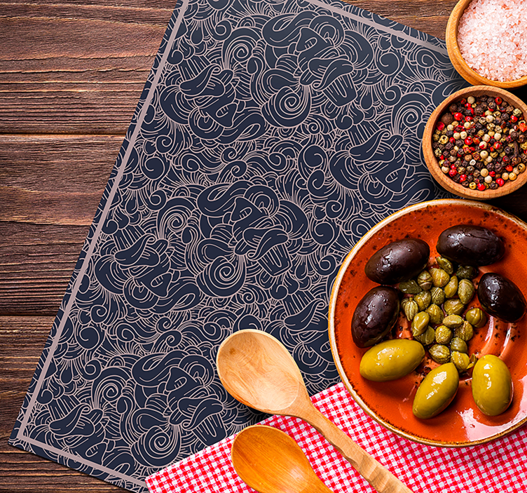 Kaunis musta abstrakti kuvio pöytätabletti - Tenstickers