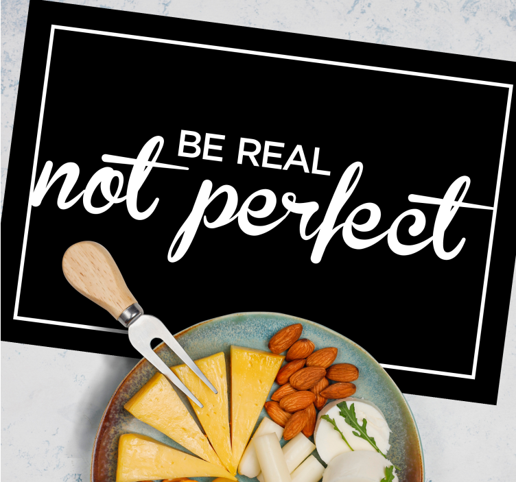 Ole todellinen, ei täydellinen pöytätabletti tekstillä - Tenstickers