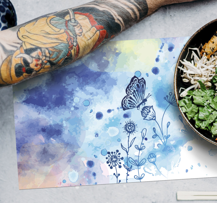 Perhonen vesiväri Suorakulmainen pöytätabletti - Tenstickers