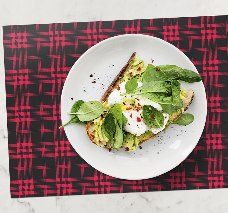 Punainen tartaani jouluinen pöytätabletti - Tenstickers