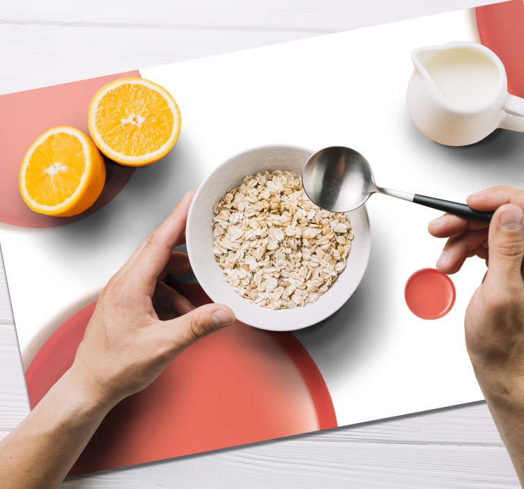 Punaiset modernit ympyrät punainen pöytätabletti - Tenstickers