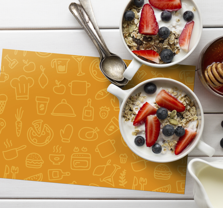 Hieno ruokailuvälineet oranssi pöytätabletti - Tenstickers