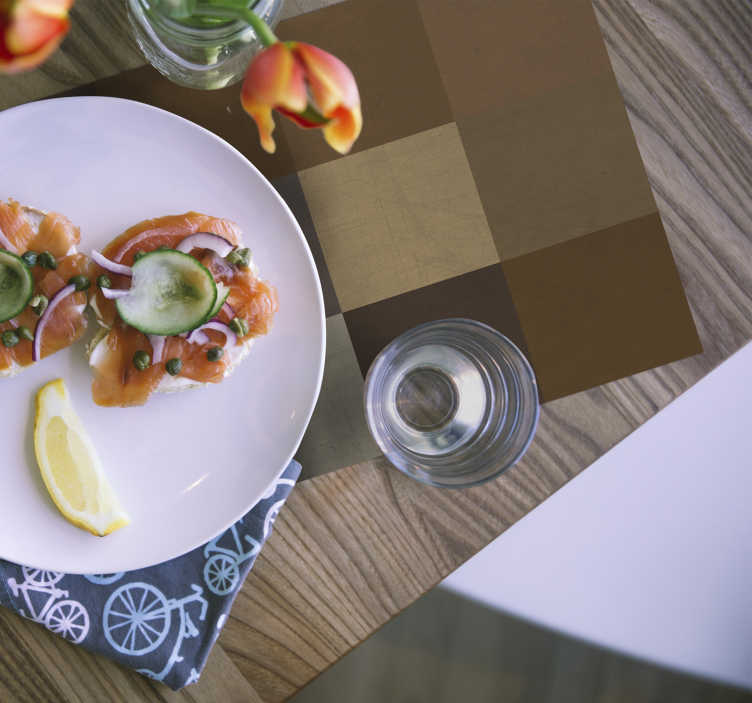 Hieno ruskea neliökuvio tyylikäs pöytätabletti - Tenstickers