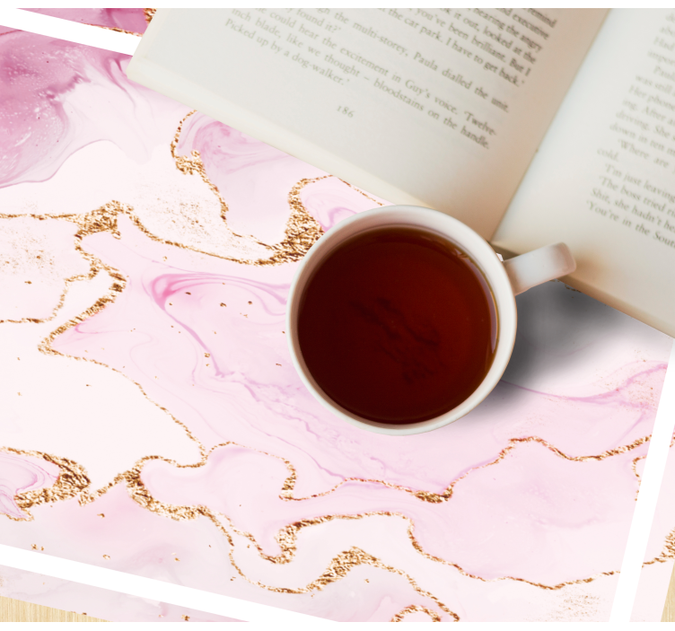 Ruusukulta marmoria tekstuuri pöytätabletti - Tenstickers