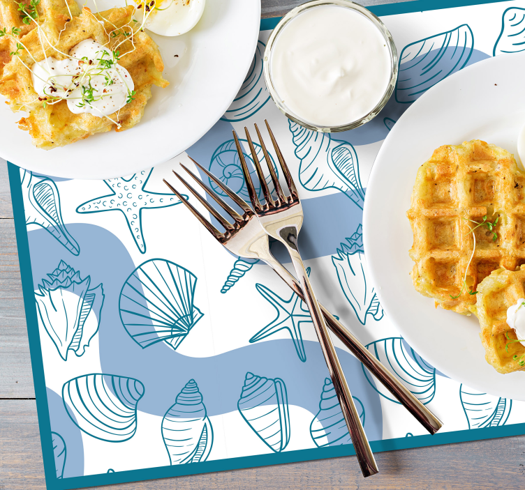 Simpukankuoria sininen pöytätabletti - Tenstickers