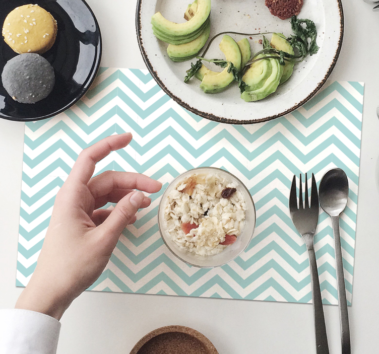 Turkoosi siksak-kuvio Alkuperäinen pöytätabletti - Tenstickers