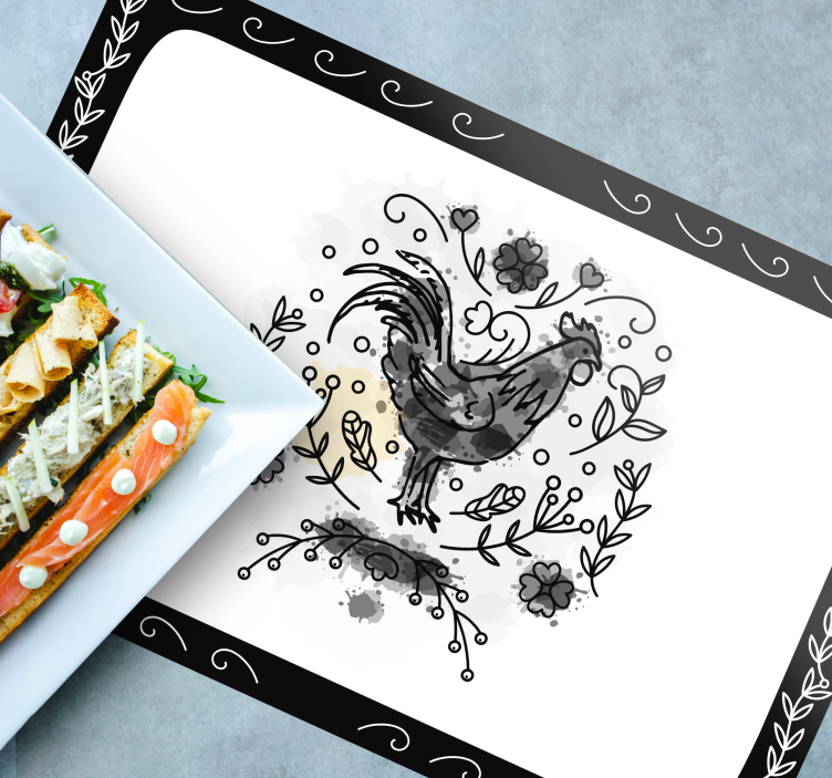 Tyylikäs kukko kuva pöytätabletti moderni - Tenstickers