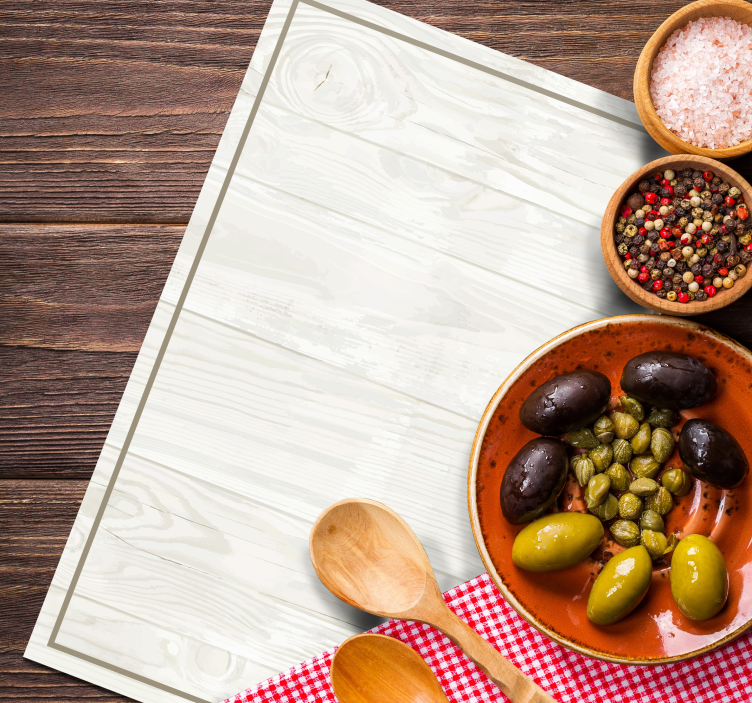 Valkoista puuta Suorakulmainen pöytätabletti - Tenstickers