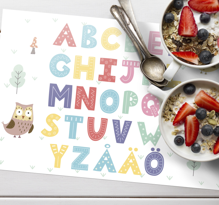 Värikkäitä aakkosia lapsille lasten pöytätabletti - Tenstickers