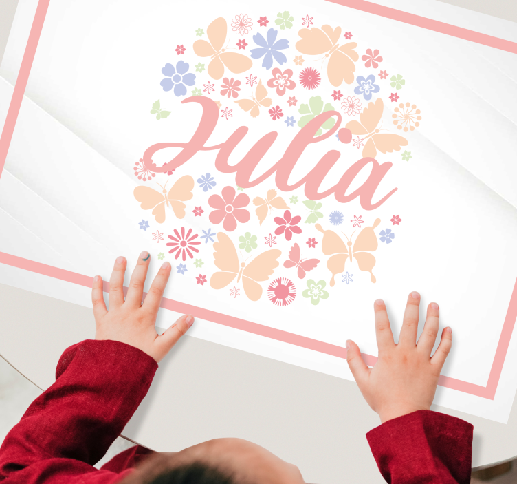 Ympyrä perhosia nimellä pöytätabletti nimellä - Tenstickers