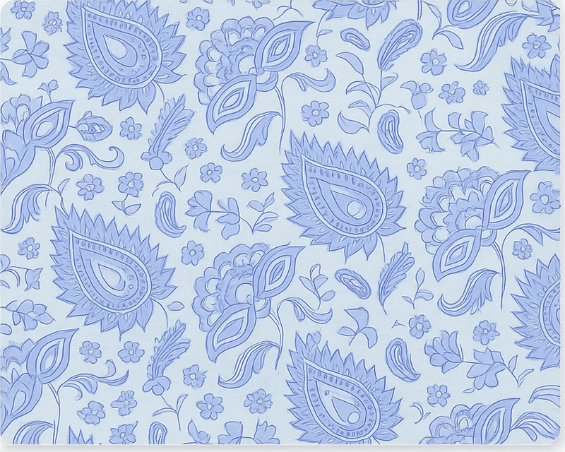 Alkuperäinen pöytätabletti sinisellä paisley-kukkakuviolla - Tenstickers