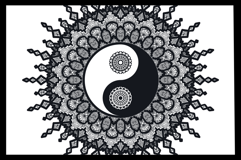 Yin yang mandala kuvio pöytätabletti - Tenstickers