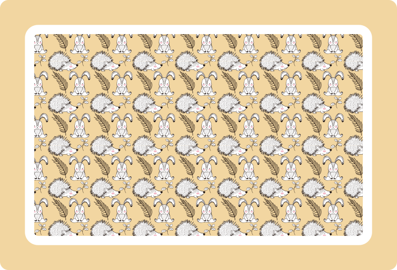 Söpö siili ja kanit pöytätabletti kotiin - Tenstickers