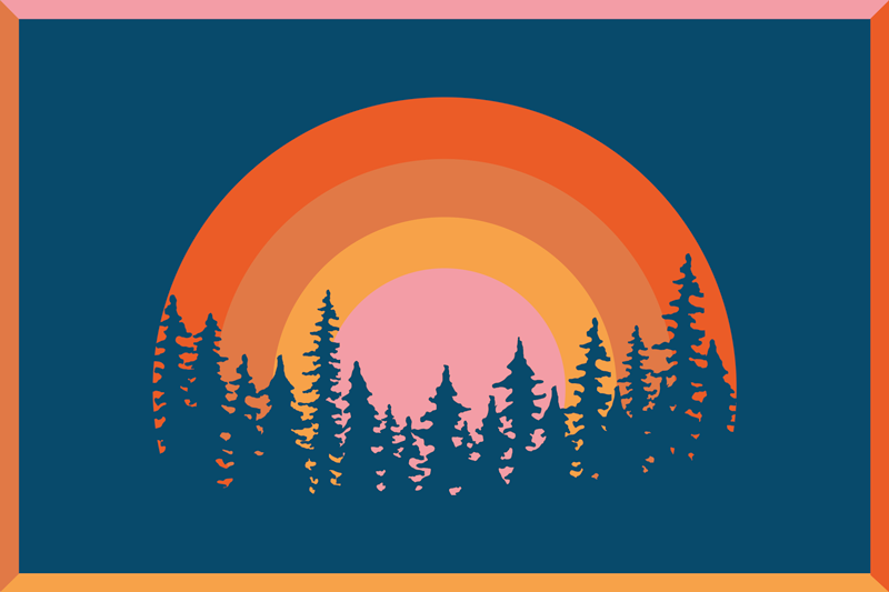 Alkuperäinen pöytätabletti elävä sateenkaari maisema - Tenstickers