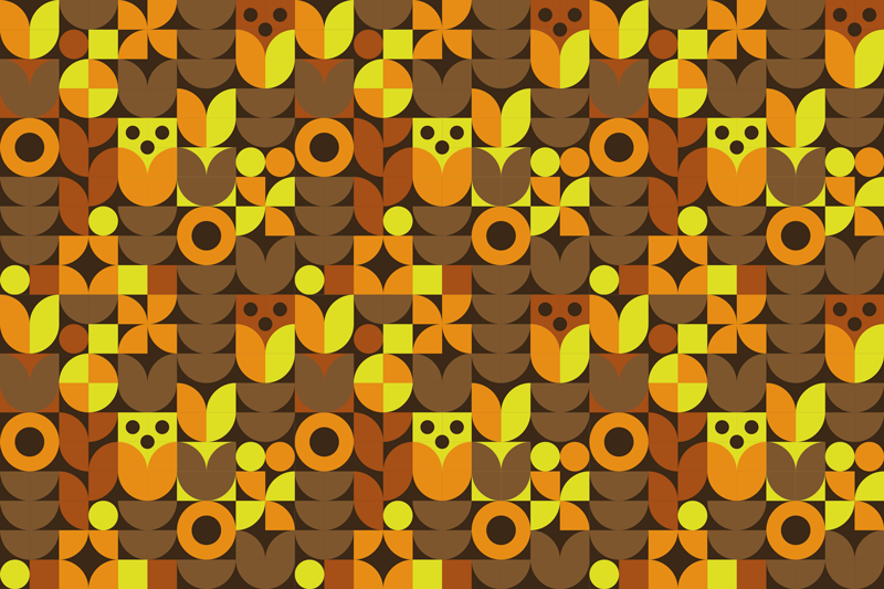 Abstrakti 70-luku Muut värit pöytätabletti - Tenstickers