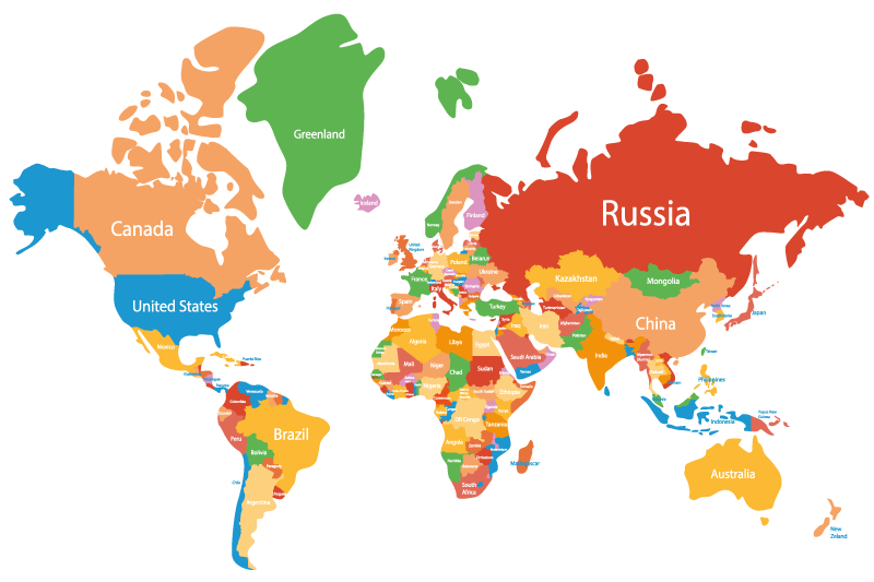 Värikäs maailmankartta Alkuperäinen pöytätabletti - Tenstickers