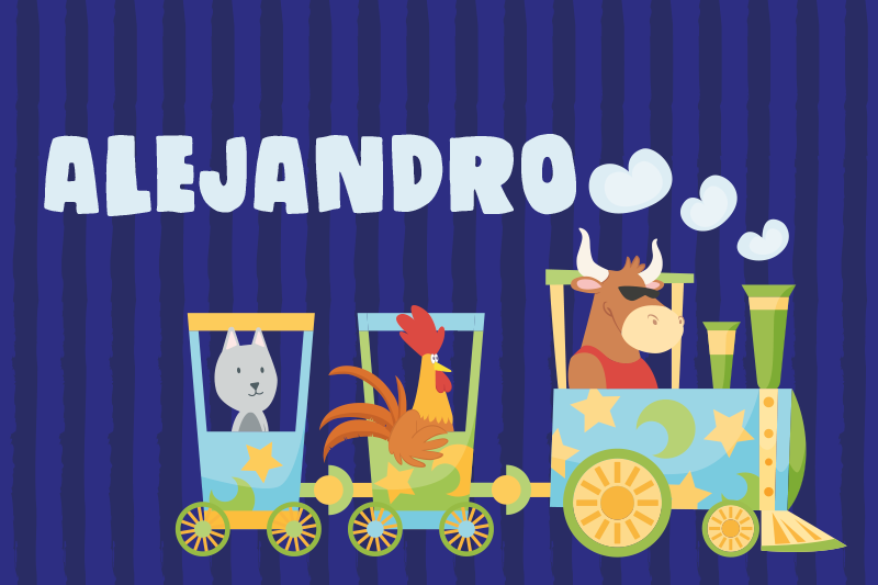 Värikäs junan eläinlasten pöytätabletti - Tenstickers