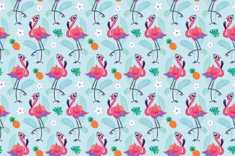 Alkuperäinen pöytätabletti flamingo trooppinen kuosi - Tenstickers