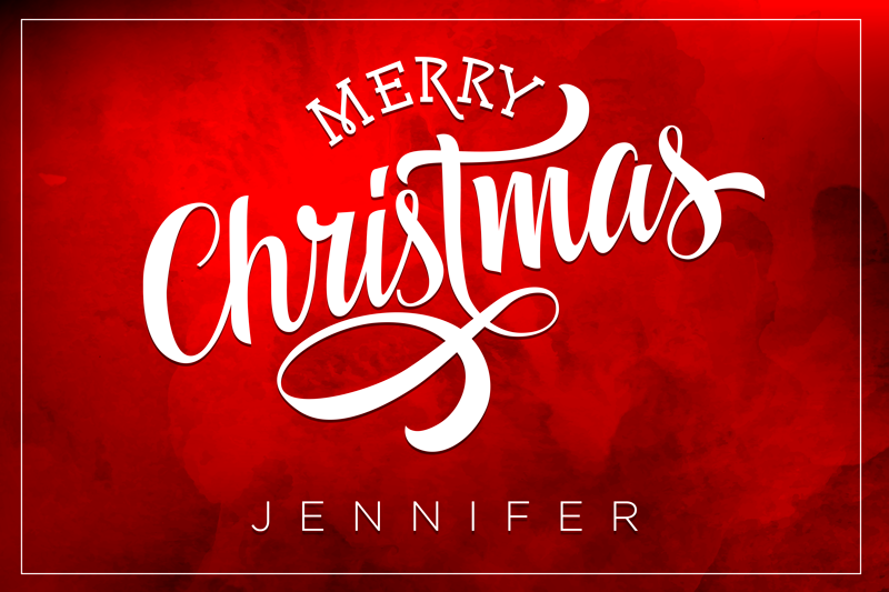 Hyvää joulutekstiä punainen pöytätabletti - Tenstickers