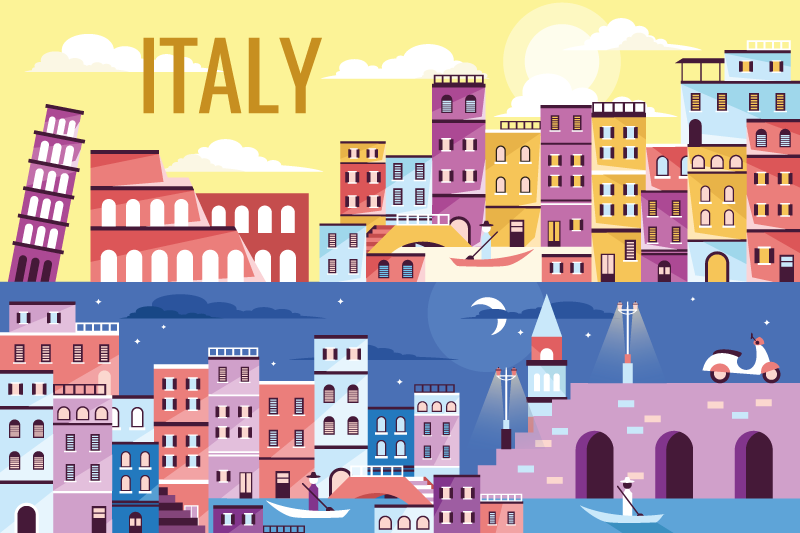 Vibrant italy cityscape pöytätabletti nimellä - Tenstickers